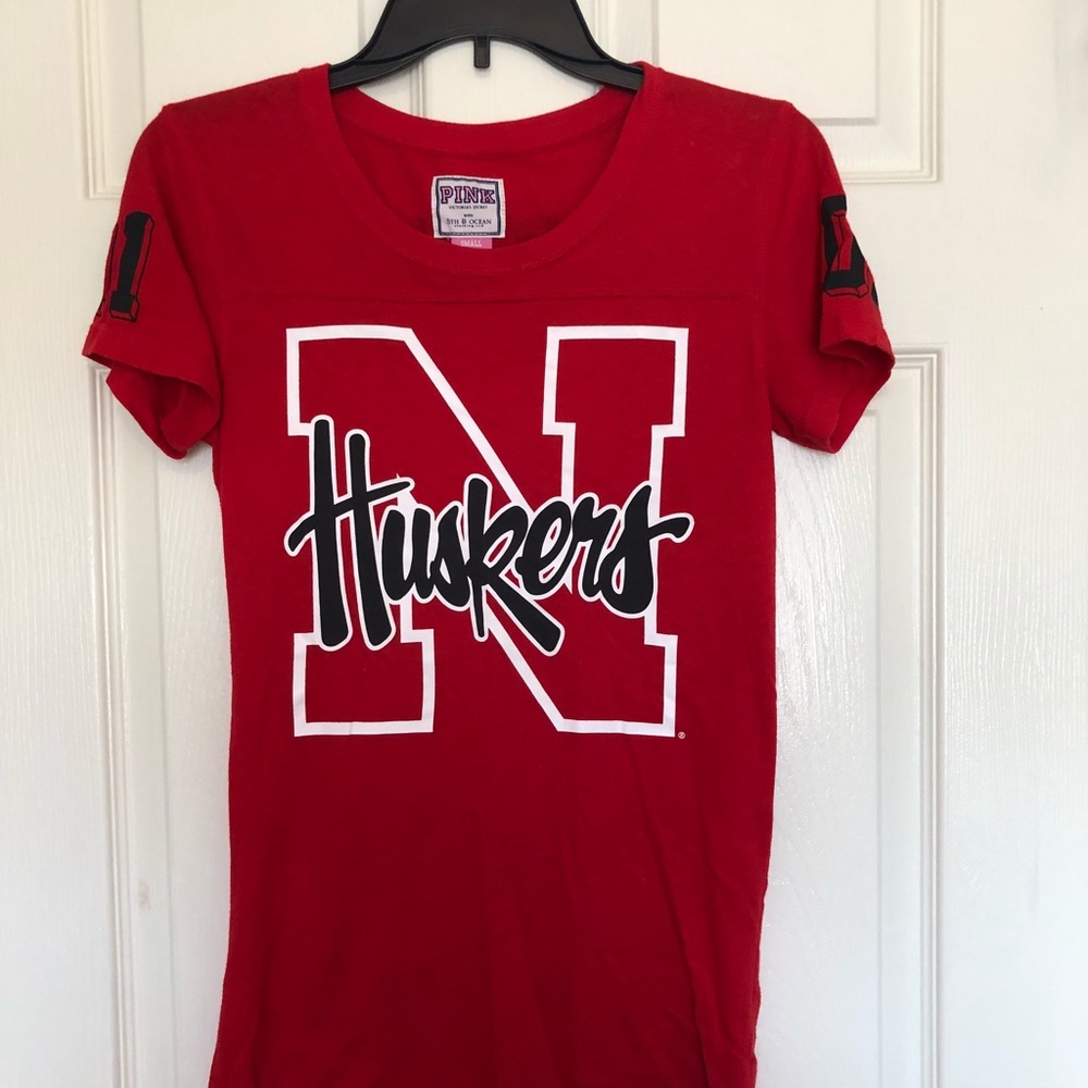 PINK Nebraska Husker Tee. Size small